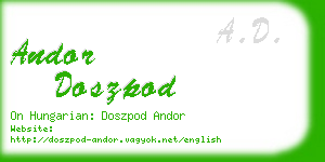 andor doszpod business card
